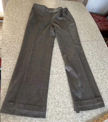 Mujer Ann Taylor Loft Negro y Blanco Pierna Ancha Pantalones Pantalones Cinturón Talla 4 Foto 1 de 4