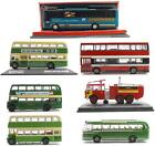 VARIOUS MAKES 1:76 SCALE LOT OF 7 SINGLE & DOUBLE DECKER BUSES & FIRETRUCK