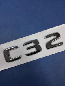 CHROME * C32 * TRUNK LETTERS EMBLEM BADGE FOR MERCEDES BENZ C-CLASS AMG - Picture 1 of 3