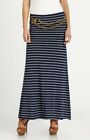 Ralph Lauren Blue Label Navy Stripe Maxi Jersey Skirt XS $245