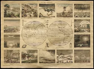 Rare 1853ca - La météorologie - Planche encyclopédique, scolaire, affiche - Foto 1 di 1