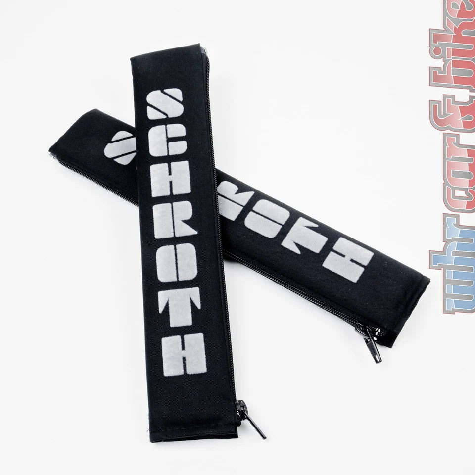 2x Schroth Gurtpolster 2 Zoll  Gurtschoner schwarz Flock silber 50mm - Bild 1 von 1