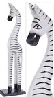Zebra groß handgefertigt geschnitztes Tier Holz freistehend bemalt Fairer Handel 50 cm