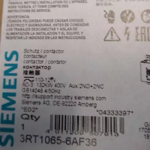 1 Stück NEU Neu Siemens 3RT1065-6AF36 3RT1 065-6AF36 Schütz Schnelle Lieferung/ - Bild 1 von 4