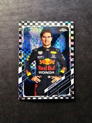 2021 Topps Chrome Formula 1 Sergio Perez 🔥 Checker Flag Refractor #4 - Image 1 of 3