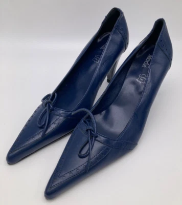 Alba Moda Pumps High Heels Gr. 39 blau Leder Spitz