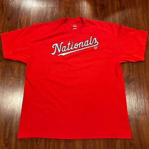 Majestic Maglietta Rossa Uomo Washington Nationals 2XL XXL Baseball MLB - Foto 1 di 5