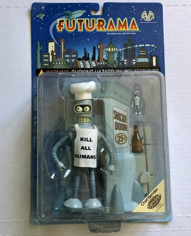 Chef Bender Futurama CARDED Moore Action Collectables Matt Groaning SEALED HTF Cover
