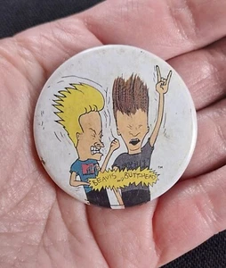Vintage 90s BEAVIS AND BUTT-HEAD MTV Promo Pin Pinback Button Badge - Picture 1 of 6