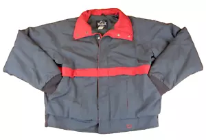 Chaqueta Bombardero De Colección Woolrich Hecha en EE. UU. Gris Carbón Rojo Nylon Aislada Talla Para Hombres L - Imagen 1 de 12
