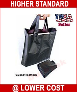 12X10+4" 250 pcs Soft Handle Frosty Shopping Bag Retail Shopper Red + All Colors - Picture 1 of 21