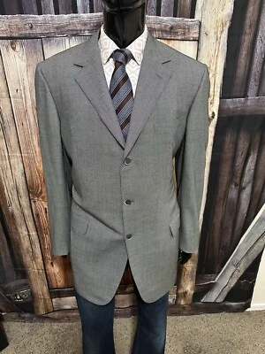 Brioni Gray & Black Mini Print Wool Blazer Size 46L “Nomentano” Mint! - Image 1 of 4