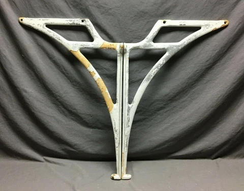 Pair VTG Large Cast Iron Utility Sink Brackets Supports White Porcelain 1732-21B Cover