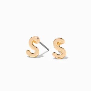 Claire's Gold Rounded Initial Stud Earrings - S (G131424-1 LOC. I-B) - Picture 1 of 3