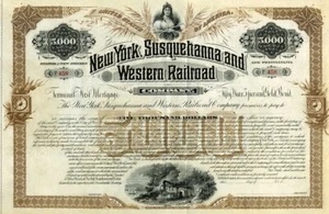 18__ New York Susquehanna & Western Bond Certificate - Picture 1 of 1