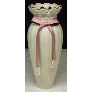 Lenox Tied With Love Bryanna Bud Vase Ribbed Embossed Pierced Rose Ribbon - Picture 1 of 5