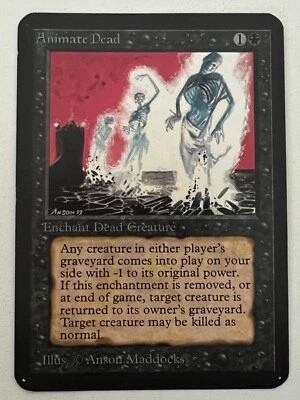Magic the Gathering MTG Alpha Animate Dead NM  (Beta Bob) - Image 1 of 4