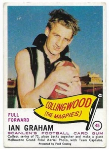 1966 Scanlens (45) Ian GRAHAM Collingwood * - Picture 1 of 2