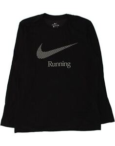 NIKE Mens Graphic Top Long Sleeve XL Black Cotton AW79