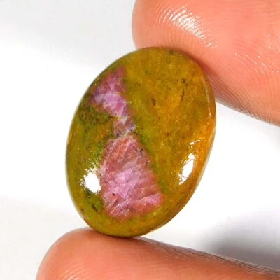 Natural UNIQUE RUBY IN FUCHSITE Oval Cabochon Loose Gemstone 22x16x04mm 15.00Ct - Image 1 of 3