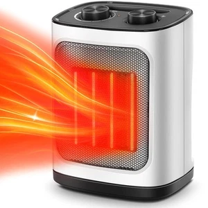 Portable Space Heater, Small Ceramic Heater Fan with Thermostat, Tip-Over and... - Picture 1 of 8