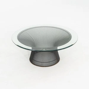 1960s Warren Platner for Knoll Coffee Table 36 Inch Glass Top in Dark Bronze - Picture 1 of 12