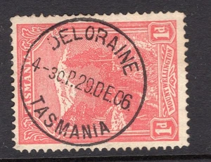 Tasmania bonita DELORAINE 1906 pmk tipo 3 en 1d clasificación pictórica VC (1) por Hardinge - Imagen 1 de 1