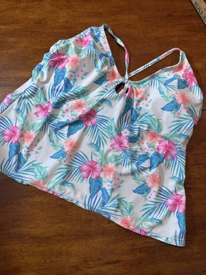 Tankini de natación con estampado floral tropical Decree XL para mujer Foto 1 de 4