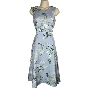 Calvin Klein Floral Serene Midi Fit Flare Wedding Event Office Church 4 Pastel - Picture 1 of 12