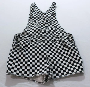 Blackheart Women's Juniors' Checkerboard Shortalls CD4 Black/White Size 13 - Picture 1 of 3