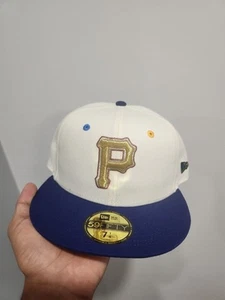 Pittsburgh Pirates MLB Fashion New Era 59FIFTY Fitted Cap - Beige Blue5950 Hat - Picture 1 of 5