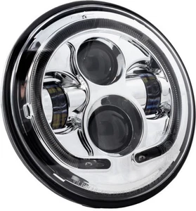 Letric Lighting Co.7in. Premium LED Faro Con Full-Halo Per Indiano - Chrom - Foto 1 di 3