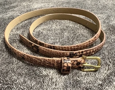 Cinturón Ann Taylor de Cuero Ajustado Rosa Piel de Serpiente Talla Pequeña Foto 1 de 3