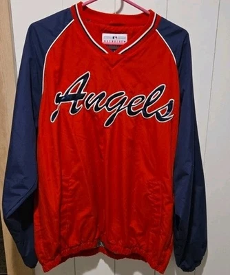MLB Los Angeles Angels Wind Jacket Pullover Embroidered Side Zip Puff M - Image 1 of 4