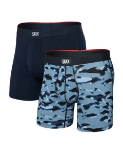Saxx Vibe Xtra Boxer Brief Fly Men's Underwear, Pond Camo/Navy, Large, 2 Pack - Picture 1 of 2