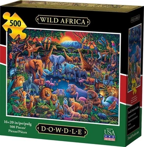 Dowdle Folk Art jigsaw puzzle;  Wild Africa;  500 pcs - Picture 1 of 3
