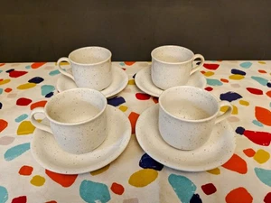 Vintage Retro 4 John Tams Banquet Konfetti gesprenkelt Teetassen Untertassen 80er Keramik - Bild 1 von 18