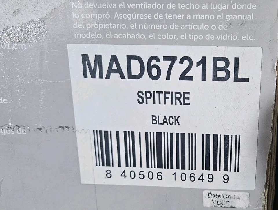 Fanimation Spitfire DC Ceiling Fan DC Motor Black - MAD6721BL MOTOR ONLY - Image 1 of 1