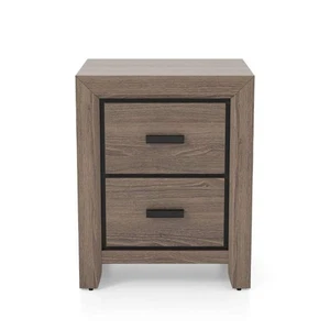 Furniture of America Morningside 2-Drawer Gray Nightstand 24 in. H x 19 in. W x - Picture 1 of 9