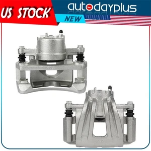 Pair Front Brake Calipers w/ Bracket For 2002-2004 2005 2006 2007 Jeep Liberty - Picture 1 of 9