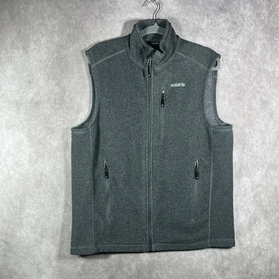Solaris Vest Mens Medium Gray Fleece Full Zip Pockets Mock Neck Outdoor Travel - Image 1 of 4
