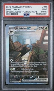 2024 POKEMON EN-TWILIGHT MASQUERADE SINISTCHA EX 210/167 PSA 9 MISCUT 1 OF 1 ๐ - Picture 1 of 3