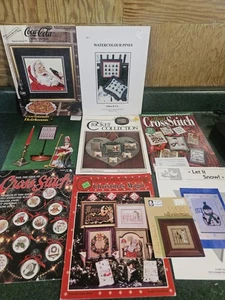 Christmas Cross Stitch Patterns Leaflets lot of 9 assorted - Picture 1 of 7