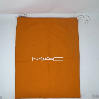 MAC Makeup Dust Bag Orange Canvas Travel 19.75”x16” - Image 1 of 3