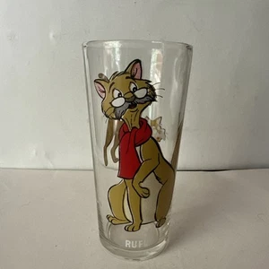 VTG RARE THE RESCUERS "RUFUS" DISNEY GLASS 1977 PEPSI DRINKING GLASS HTF - Picture 1 of 7