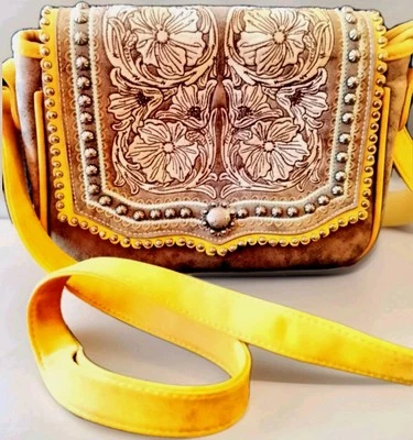Montana West Floral Embroidered Studded Western Style Adjustable Crossbody Purse - Image 1 of 4