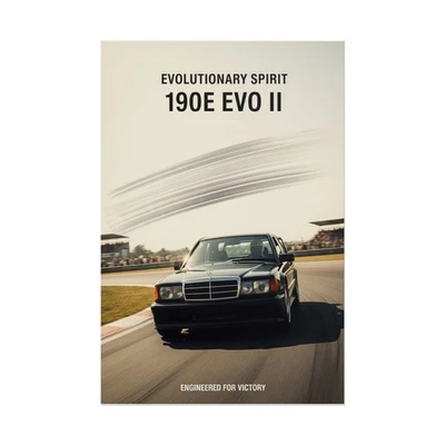 Póster Mercedes 190E Evo II - Impresión de arte de pared DTM Legend, coche de turismo Foto 1 de 4