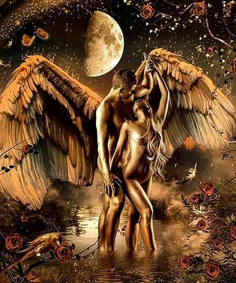 NORIMPEX Malen nach Zahlen Frau Erzengel 50 x 40 cm auf Rahmen Creative