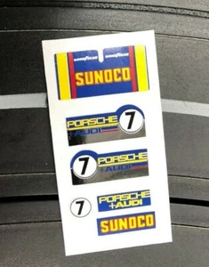 Aurora AFX Thermal Print Decals w/better chrome than original BLUE SUNOCO #7 - Picture 1 of 1