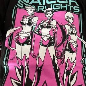 Sailor Moon Unisex Adult's Sailor Starlights Group T-Shirt LV5 Black Small - Picture 1 of 4